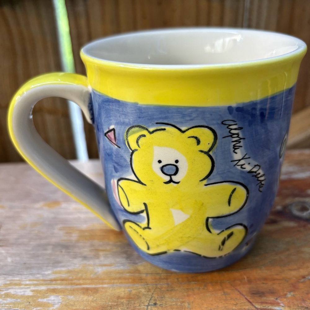 Alpha Xi Delta AXiD Hand Painted Betxi Bear Coffee Mug Alexandra & Co Size 11oz